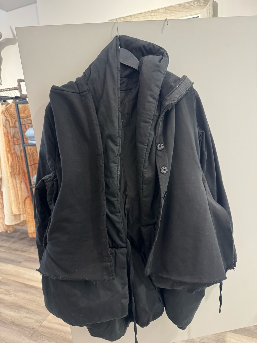 Rundholz Oversized Black Hooded Puffer Jacket
